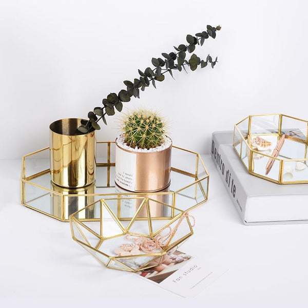 Gold & Glass Storage Trays